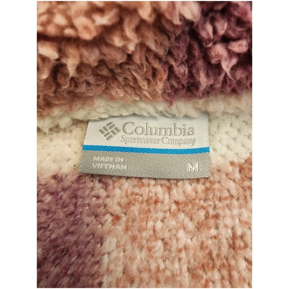 Columbia Benton Springs Womens Medium Purple Pink Check Full Zip Fleece - Picture 7 of 12